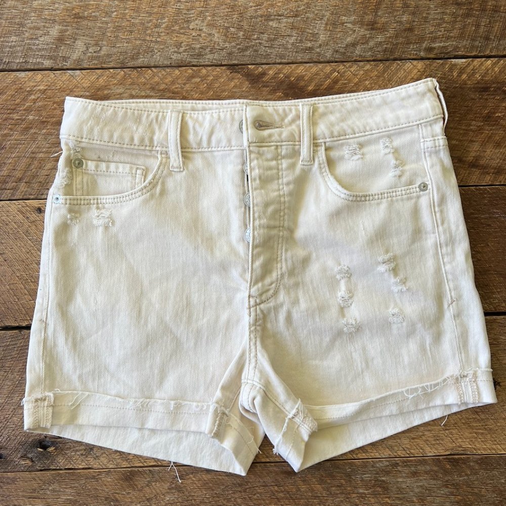 Anthropologie Pilcro Cream Denim Shorts